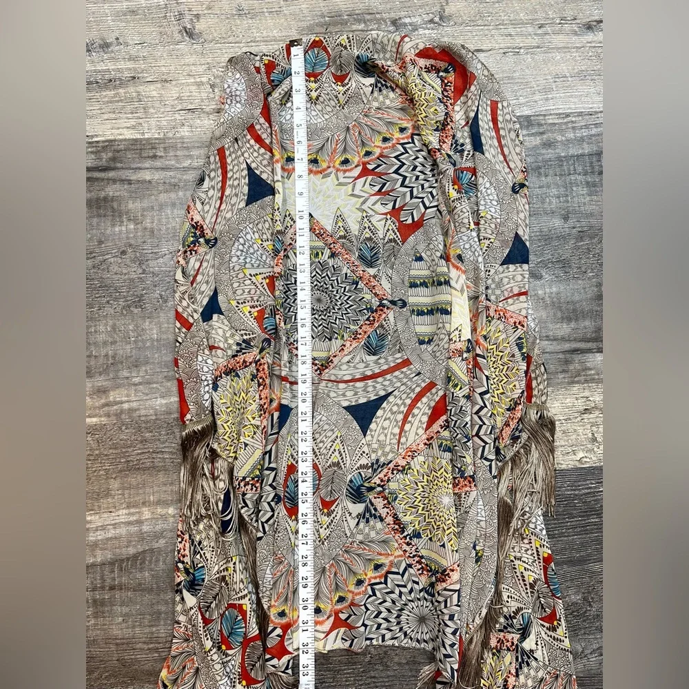 Kimono Womens Sleeveless Tribal Boho Fringe Open Front Wrap Boho Fall - Picture 5 of 7